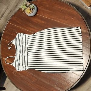 NWT Haute Monde White Bodycon Dress with Black Stripes (0634)